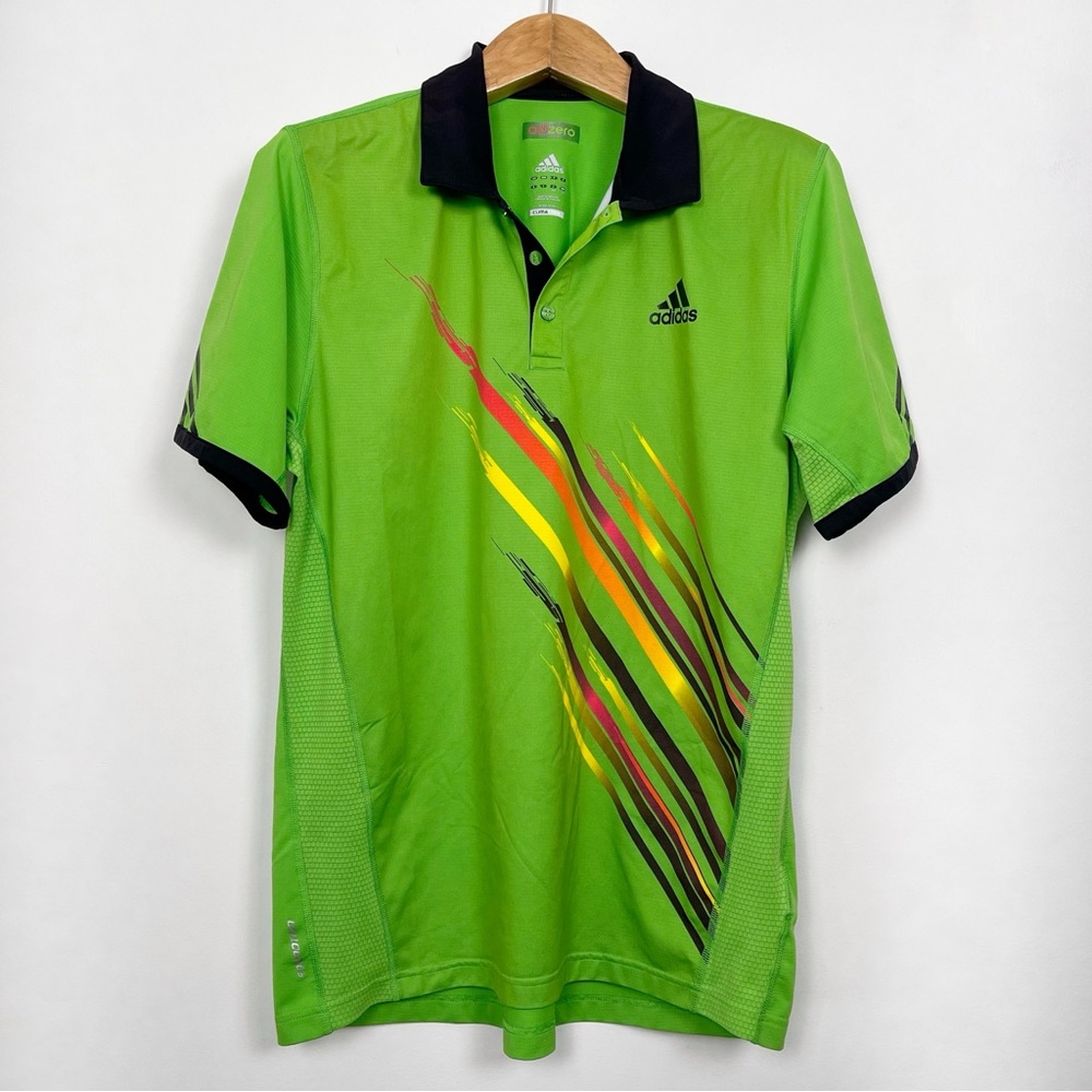 Adidas Adizero Formotion Men's‎ Vibrant Green Tennis Polo Shirt Size Large